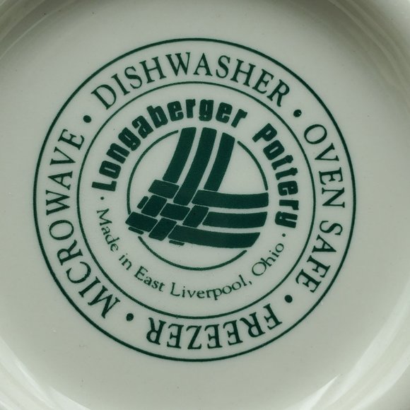 Longaberger Woven Traditions Heritage Green Rim Fruit Dessert Sauce Soup Bowls - Picture 6 of 8